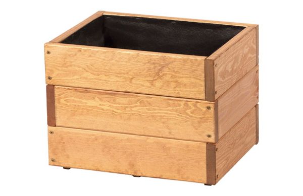 JARDINERA DE MADERA CUADRADA EVA PINTADA 40X30X30 CM