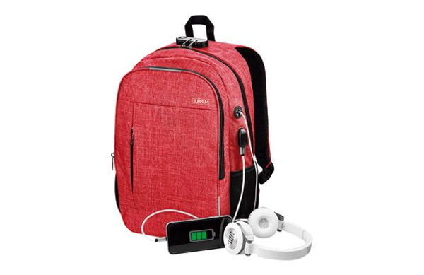 MOCHILA PARA PORTATIL ANTIRROBO URBAN LOCK 16" ROJO
