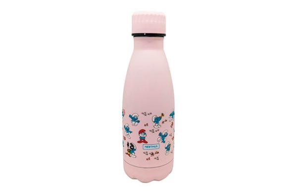 BOTELLA INOX TERMO DECORADA 350 ML - PITUFOS ROSA