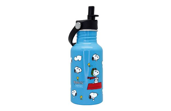 BOTELLA ALUMINIO CON PAJITA NIÑOS 500 ML - SNOOPY
