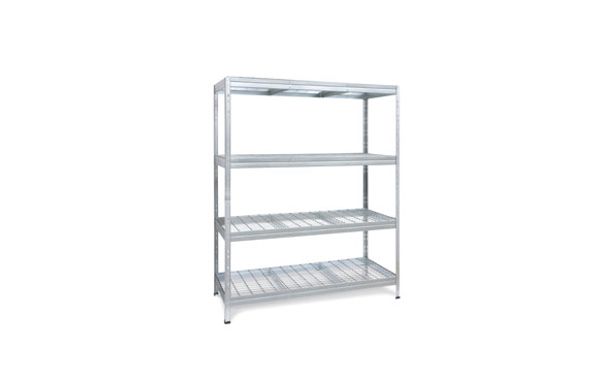 ESTANTERIA METAL GALVANIZADO 4 ESTANTES DE REJILLA 180 X 150 X 60 CM