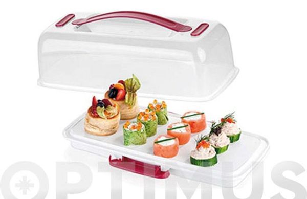 BANDEJA REFRIGERADA CON TAPA 36X18CM