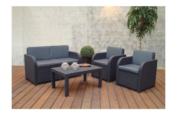 CONJUNTO RATAN RESINA ANTRACITA ST.TROPEZ