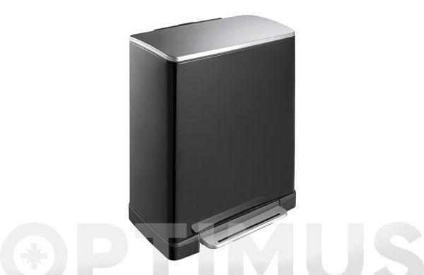 CUBO RECICLAJE METALICO E-CUBE NEGRO 28 +18 L