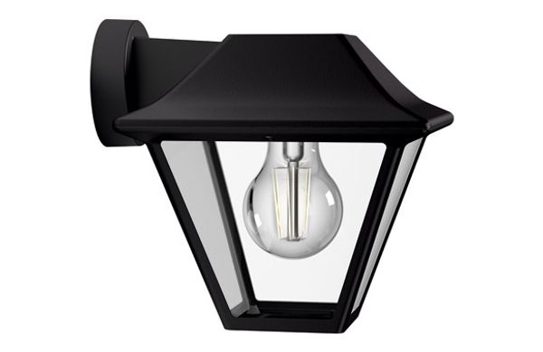 APLIQUE DESCENDENTE ALPENGLOW NEGRO IP 44 SIN BOMBILLA