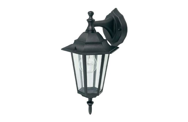 FAROL PARED DESCENDIENTE NEGRO IP44 E27 60W