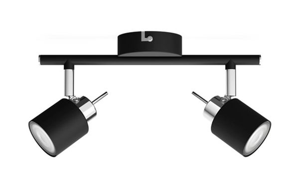 FOCO MERANTI GU10 2 X 35W 2 FOCOS METAL NEGRO