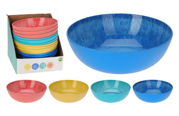 ENSALADERA MELAMINA SURTIDO (EXPOSITOR) 22CM 1680ML-COLORS