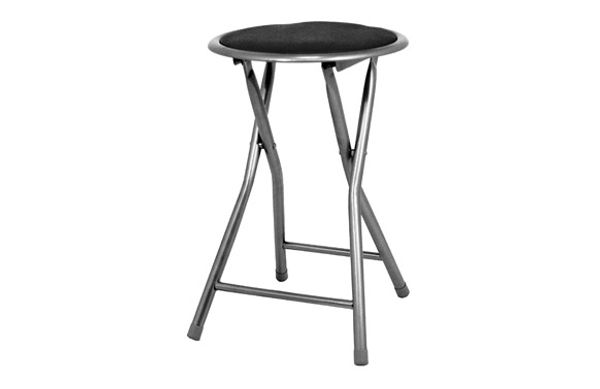 TABURETE PLEGABLE NEGRO ACOLCHADO