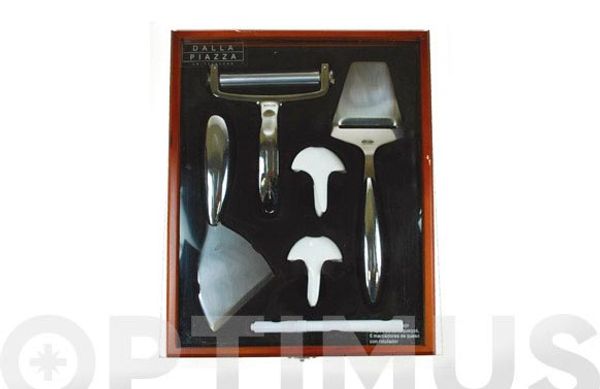 CUCHILLOS QUESO SET 5 PIEZAS CAJA MADERA