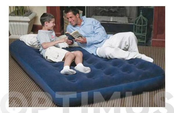 COLCHON CAMA HINCHABLE DOBLE BOMBA PIE 191X137X22CM + BOMBA PIE