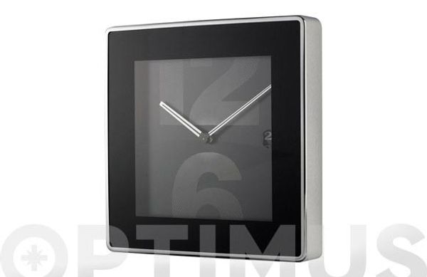 RELOJ PARED ACERO NEGRO 31 X 31 CM
