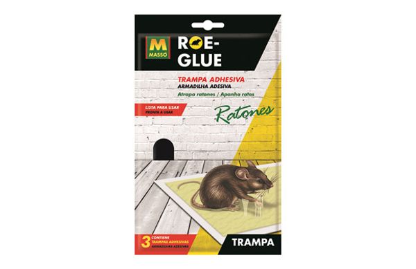 TRAMPA ADHESIVA RATONES ROE-GLUE 3 UNIDADES