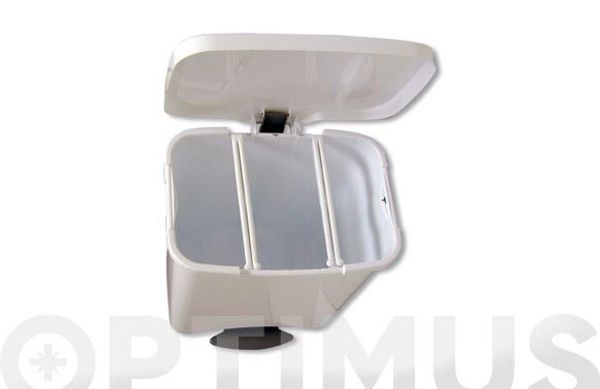 CUBO CON PEDAL ECOLOGICO CON DIVISIONES 50 L-GRIS METALIZADO