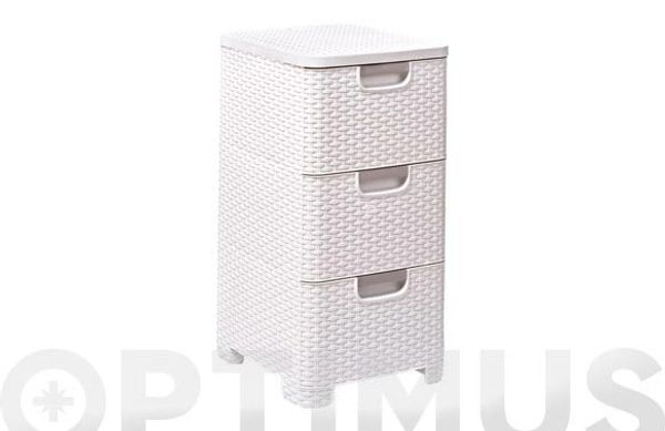 ORGANIZADOR NATURAL STYLE 3 CAJONES BLANCO