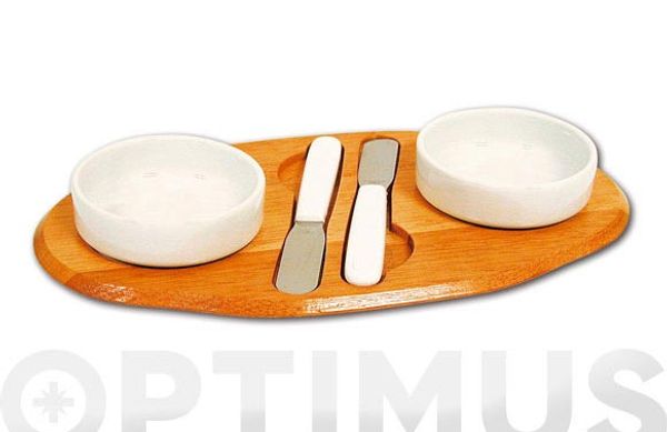 JUEGO SERVICIO PATES 5 PIEZAS 2 SERVICIOS + MADERA