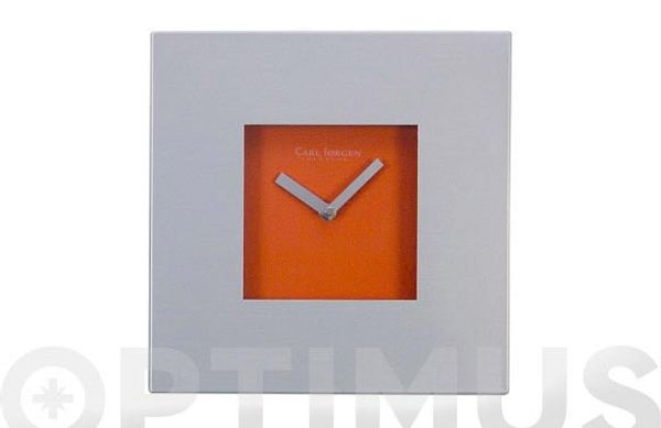 RELOJ PARED CUADRADO GRIS/NARANJA