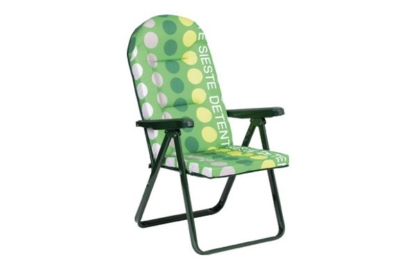 SILLON TUMBONA ACERO POSICIONES VERDE TOPOS