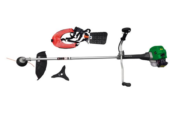 DESBROZADORA GASOLINA 52 CC. MOTOR 2T. CON HILO, DISCO Y ARNES. Ø DE CORTE 43 CM.