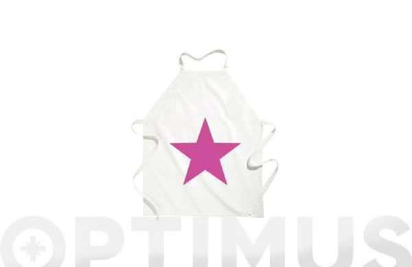 DELANTAL INFANTIL VINILO ESTRELLA FUCSIA