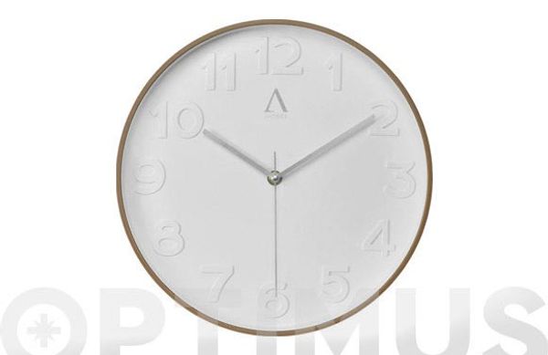 RELOJ PARED Ø30 CM MADERA CEREZO