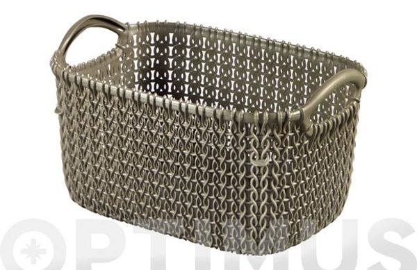 CESTA RECTANGULAR KNIT XS MARRON TOPO 3 L