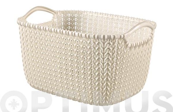 CESTA RECTANGULAR KNIT S BLANCO OASIS 8 L