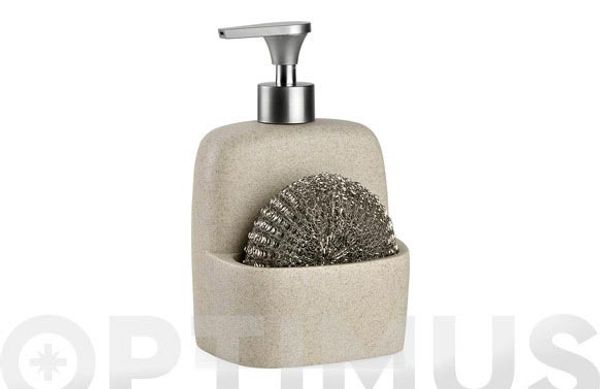 DISPENSADOR JABON CON ESTROPAJO ARENA