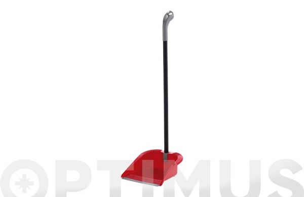 RECOGEDOR CON PALO PLEGABLE PERFIL GOMA ROJO