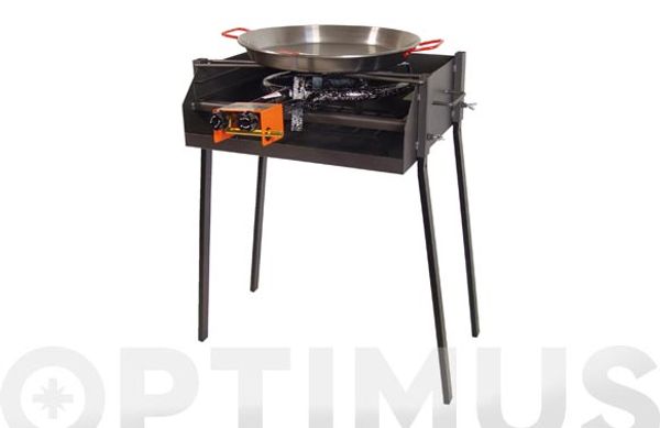 BARBACOA CARBON-LEÑA RECTANGULAR SOPORTE PAELLERO 50 X 40 X 75 CM