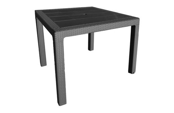 MESA RESINA RATAN ELEGANCE NEGRO 80 X 80 CM