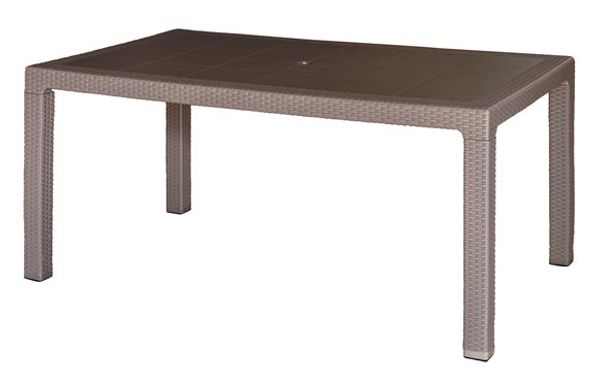 MESA RESINA RATAN ANTIINSECTOS 150 X 90 CM TAUPE