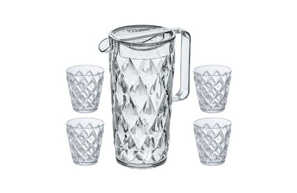 JARRA + 4 VASOS ACRILICO CRYSTAL SET 25 CL