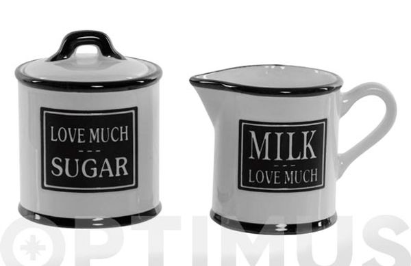 AZUCARERO LECHERA SET 2 UDS BLANCO/NEGRO