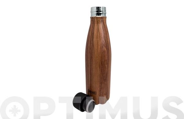BOTELLA INOX TERMO DECORADA 500 ML-MADERA