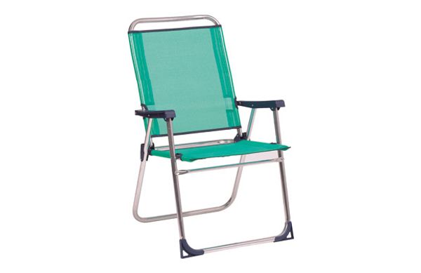 SILLON PLAYA FIJO SEGURIDAD RESPALDO ALTO ALUMINIO FIBRELINE AZUL