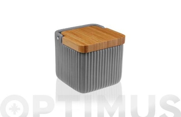 SALERO CERAMICA TAPA BAMBU GRIS RAYAS - 11,5 X 11,5 CM