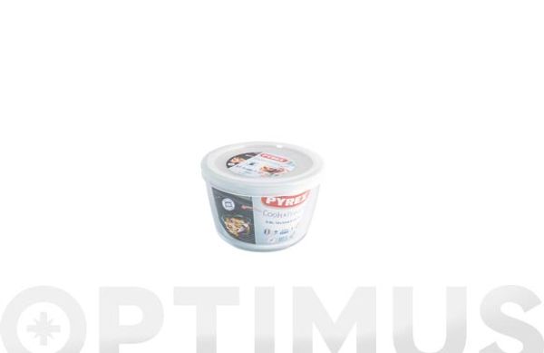 CONTENEDOR VIDRIO PORTALIMENTOS CON TAPA PYREX REDONDO - 0,6 L