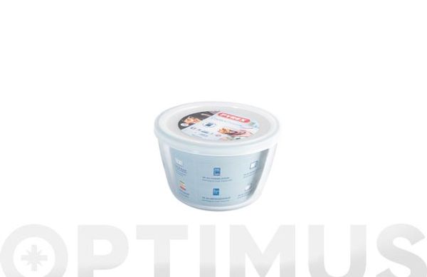 CONTENEDOR VIDRIO PORTALIMENTOS CON TAPA PYREX REDONDO - 1,1 L