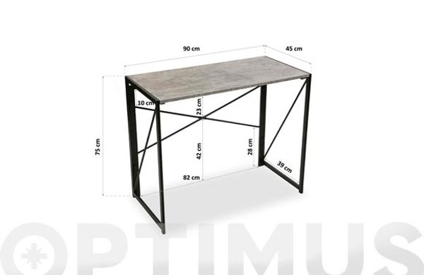 MESA ESCRITORIO PLEGABLE JACK NEGRA 90X75X45 CM