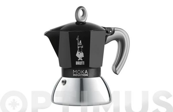 CAFETERA MOKA INDUCTION ALUMINIO/INOX 2 TAZAS NEGRA