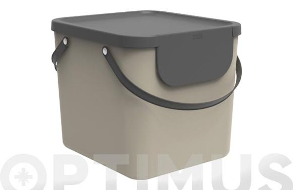 CUBO RECICLAJE APILABLE ALBULA 40 L - TAUPE