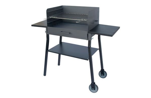 BARBACOA CARBON-LEÑA RECTANGULAR 3 ALTURAS Y RUEDAS 80 X 40 X 105 CM