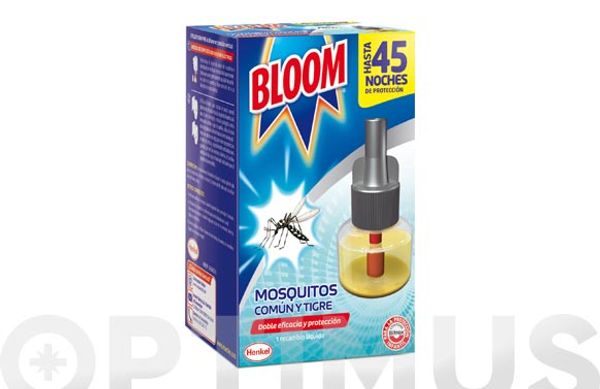 RECAMBIO INSECTICIDA ELECTRICO BLOOM MOSQUITOS COMUN Y TIGRE 45 NOCHES