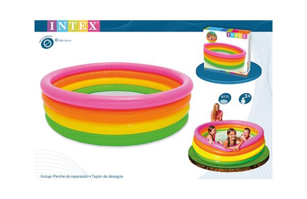 PISCINA INFANTIL HINCHABLE CUATRO AROS BEBE 168X46 CM