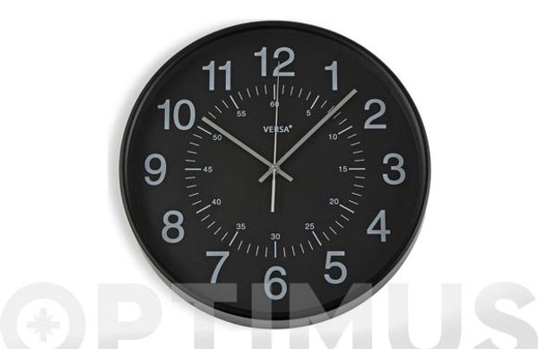 RELOJ PARED REDONDO Ø37,8 CM - NEGRO