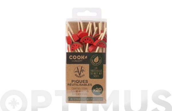 PINCHOS DESECHABLES ECOLOGICOS (SET 20U) SURTIDOS