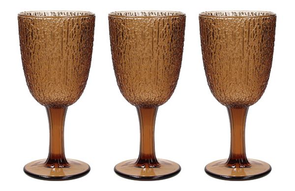 COPA VIDRIO COLOR DAVOR SET 3 UDS AMBAR