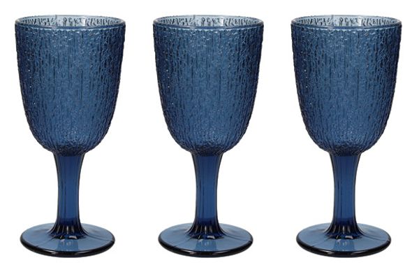 COPA VIDRIO COLOR DAVOR SET 3 UDS AZUL