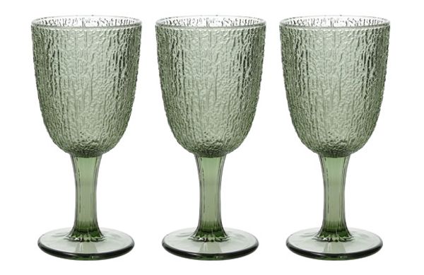 COPA VIDRIO COLOR DAVOR SET 3 UDS VERDE